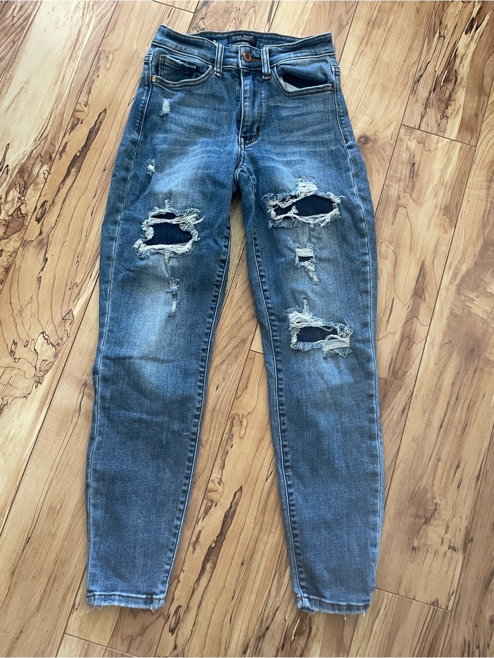 Judy blue jeans size 25 or 1 Distressed High-Rise Women's Jeans - Blue